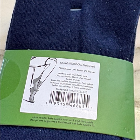 Kate Spade NWT 3 Pack Crew Socks - Picture 5 of 6